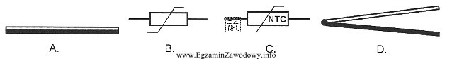 Na którym rysunku przedstawiono symbol graficznym czujnika termoelektrycznego?