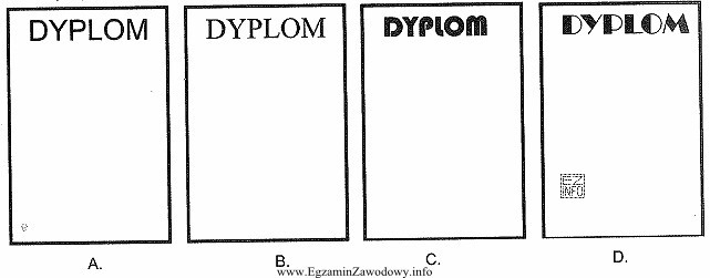 W którym przykładzie druku zastosowano czcionkę wzorowaną na 