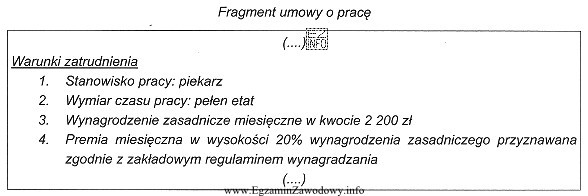 Przyjmując, że w danym miesiącu pracownik spełnił 