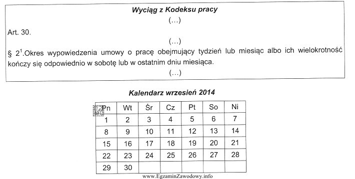 Dnia 3 września 2014 r. pracodawca wręczył pracownikowi wypowiedzenie umowy 