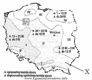 W rejonie zaznaczonym 