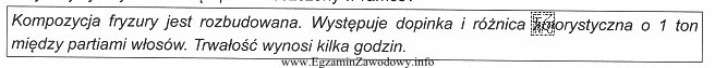 Do jakiej fryzury odnosi się opis umieszczony w ramce?