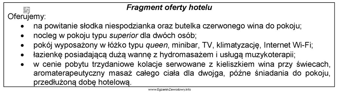 Do którego segmentu gości jest skierowany fragment oferty 