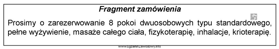 Na podstawie fragmentu zamówienia, wskaż pakiet usług, któ