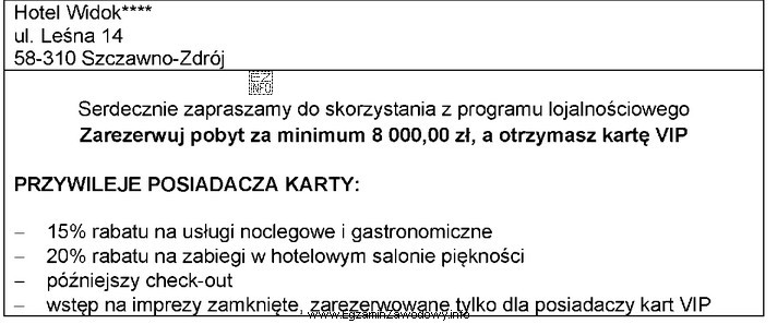 Na podstawie informacji dotyczących programu lojalnościowego, określ 