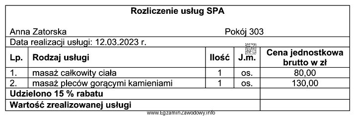 Na podstawie zamieszczonego rozliczenia, oblicz kwotę do zapłaty za 
