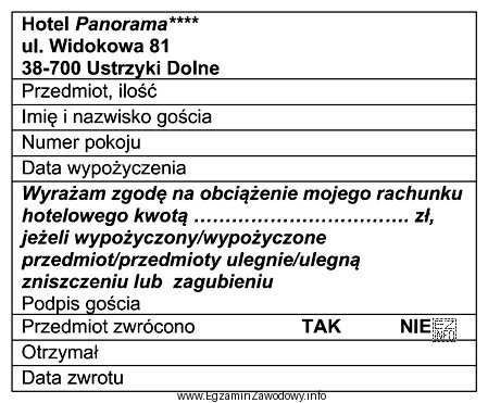 Który dokument sporządza się na zamieszczonym formularzu?