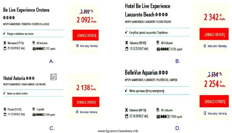 Którą ofertę on-line spośród zamieszczonych należy 