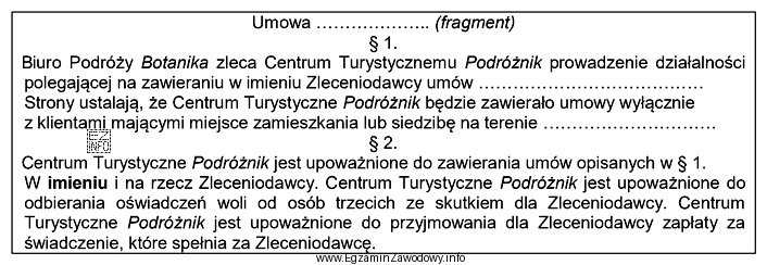 Zamieszczony fragment dotyczy umowy
