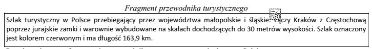 Przedstawiony we fragmencie przewodnika turystycznego opis dotyczy Szlaku