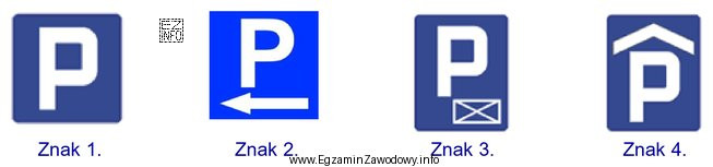 Który znak umieszczony na parkingu hotelowym dotyczy miejsca zastrzeż