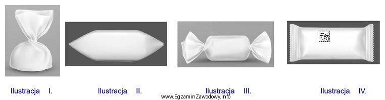 Na której ilustracji przedstawiono cukierek zawinięty w folię 