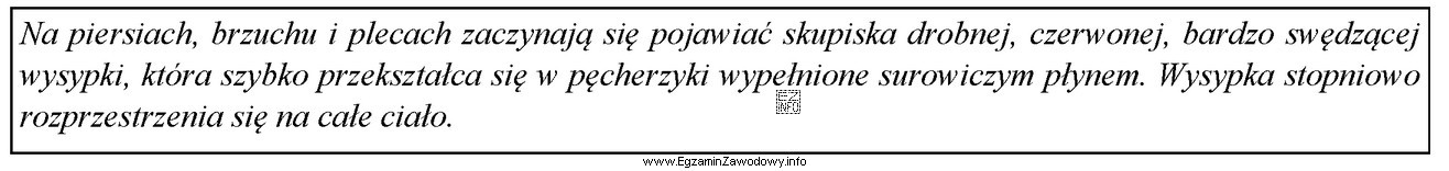 Podany w ramce zespół objawów jest charakterystyczny dla choroby 