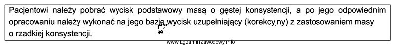Opis w ramce dotyczy pobierania wycisku