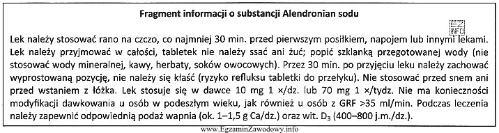 Zgodnie z fragmentem zamieszczonej ulotki, bezpośrednio po zastosowaniu leku 