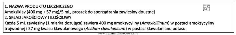 Na podstawie fragmentu charakterystyki produktu leczniczego, oblicz dawkę jednorazową i 