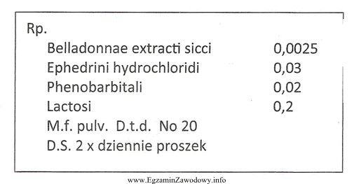 Ile proszku rozcieńczonego (rozcierki) Belladonnae extractum siccum 1 + 1 należy 