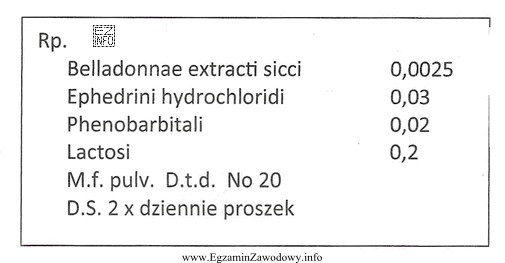 Ile proszku rozcieńczonego (rozcierki) Belladonnae extractum siccum 1 + 1 należy 