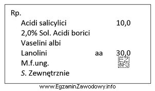 Oblicz stężenie kwasu salicylowego w maści sporządzonej 