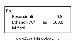 Użyty w zamieszczonej recepcie zapis Ethanoli 70° oznacza, ż