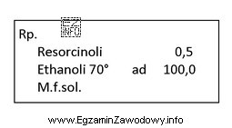 Użyty w zamieszczonej recepcie zapis Ethanoli 70° oznacza, ż