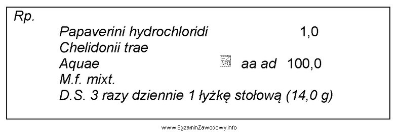 Oblicz dawkę dobową papaweryny chlorowodorku w leku sporządzonym zgodnie 