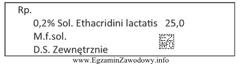 Oblicz ilość etakrydyny mleczanu, którą należy odważyć 