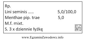 Lekarz na recepcie nie określił rodzaju wyciągu wodnego. 