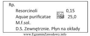 Stężenie rezorcynolu w roztworze sporządzonym według 