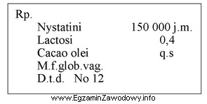Oblicz, ile gramów nystatyny 6 312 j.m./mg należy 