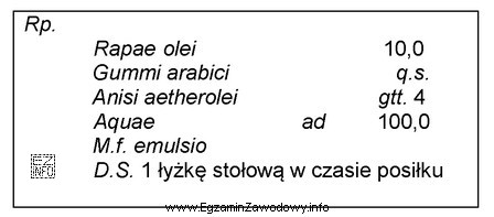 Oblicz ilość gumy arabskiej, którą należy użyć 