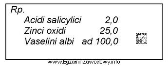 Lek recepturowy sporządzony według zamieszczonej recepty to