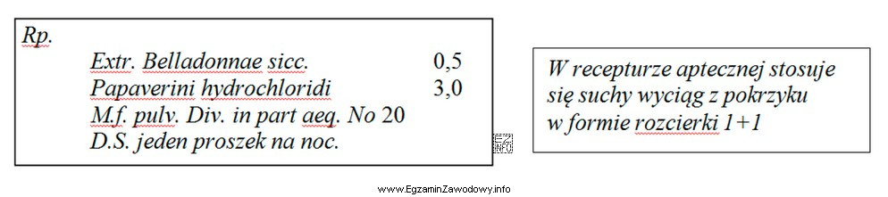 Oblicz ilość trituracji Extr. Belladonnae sicc., którą należ