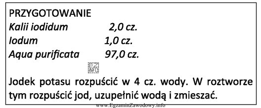 Oblicz ilość jodu potrzebną do sporządzenia 20,0 g Iodi solutio 