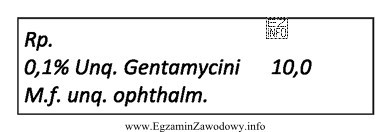 Opakowaniem leku sporządzonego według zamieszczonej recepty jest