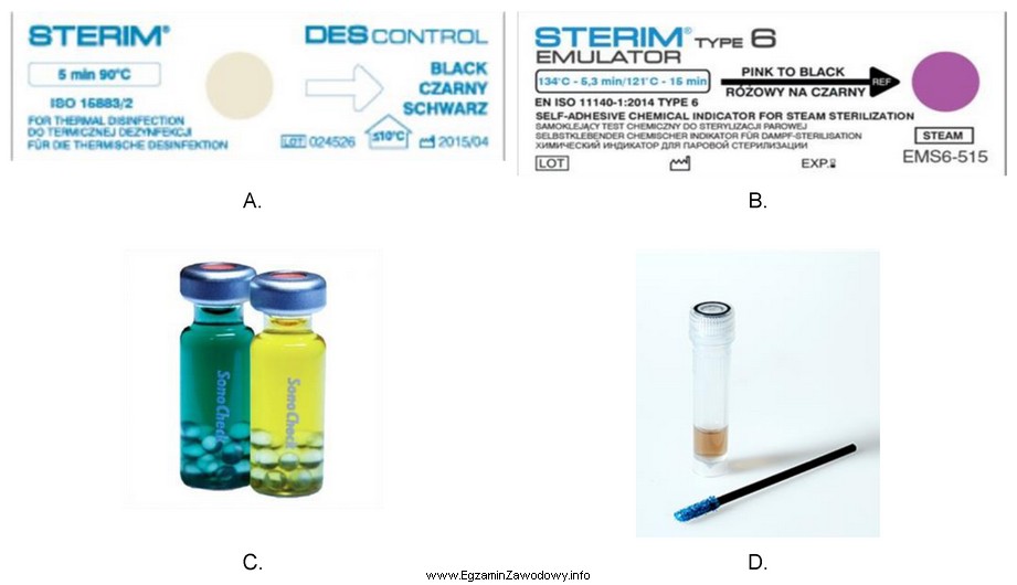 Wskaźnik chemiczny do kontroli parametrów dezynfekcji termicznej w myjni-dezynfektorze 
