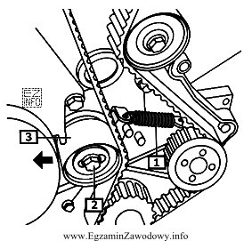 Element napędu rozrządu silnika oznaczony na rysunku numerem 3, 