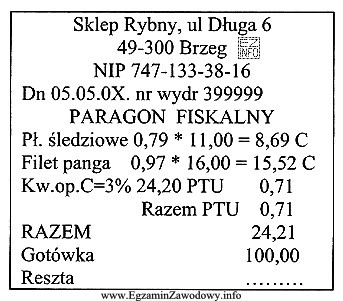 Klient zakupił towary według przedstawionego paragonu kasy fiskalnej i 