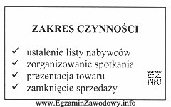 Przedstawiony zakres czynności sprzedawcy charakterystyczny jest dla sprzedaży